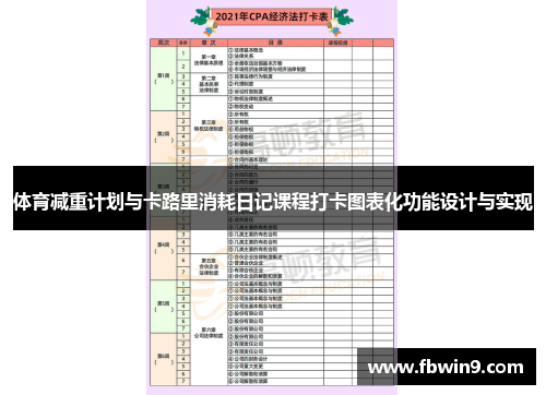 体育减重计划与卡路里消耗日记课程打卡图表化功能设计与实现